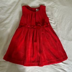 CARTERS 18M red velour sleeveless dress with bow
